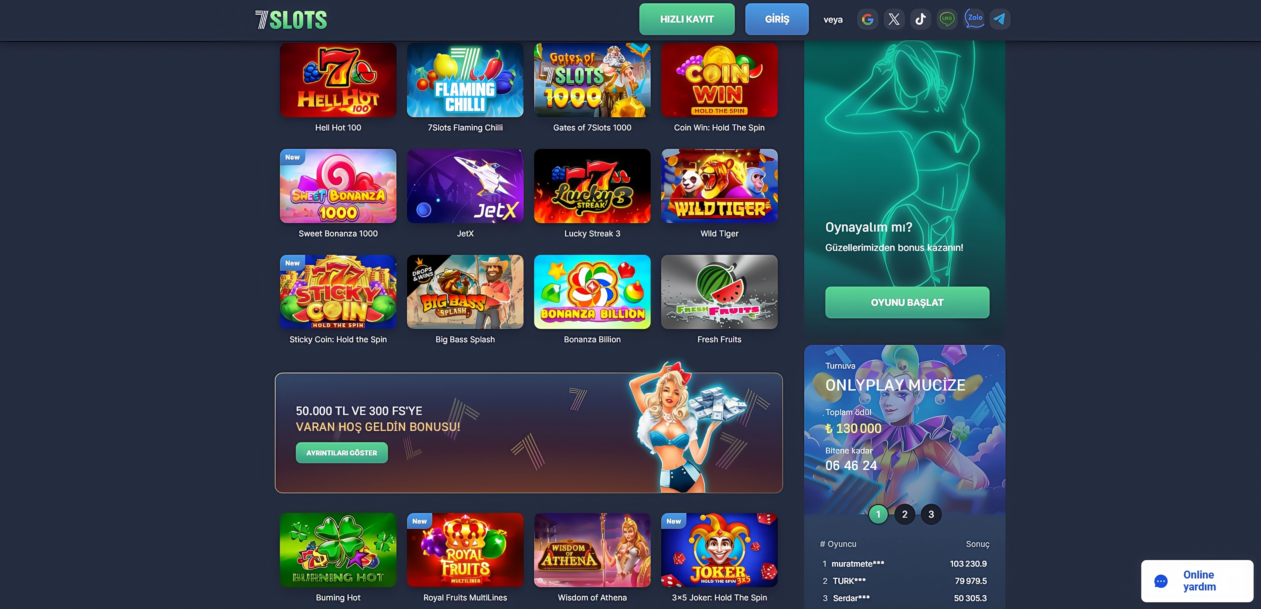 7Slots Turnuvaları ve Özel Etkinlikler